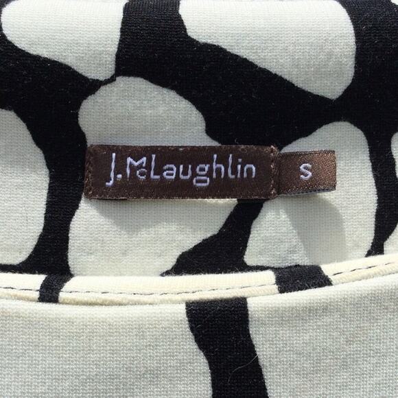 J.McLaughlin Womens Catalina Cloth Tunic Top S Black White Animal Print Beachy - Picture 2 of 10